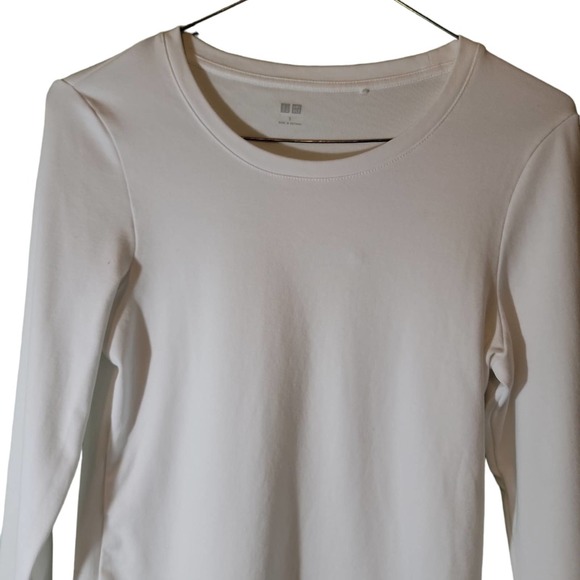 Essential Top Womens Sz Small Cottagecore White Long Sleeve Crew Neck Basic - Picture 3 of 4